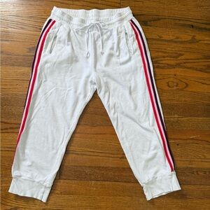 XiRENA White Joggers with Red, Pink, Plum Stripes